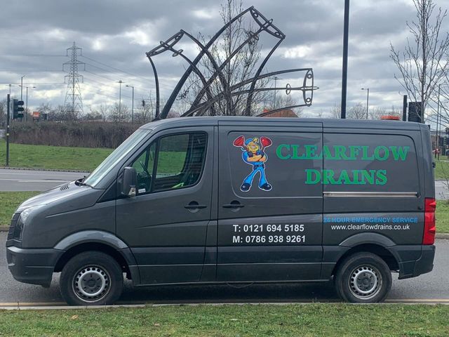 Clearflow Drains van near Spitfire Island in Castle Vale, Birmingham