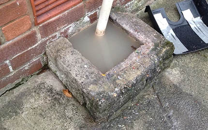 blocked outside drain before unblocking